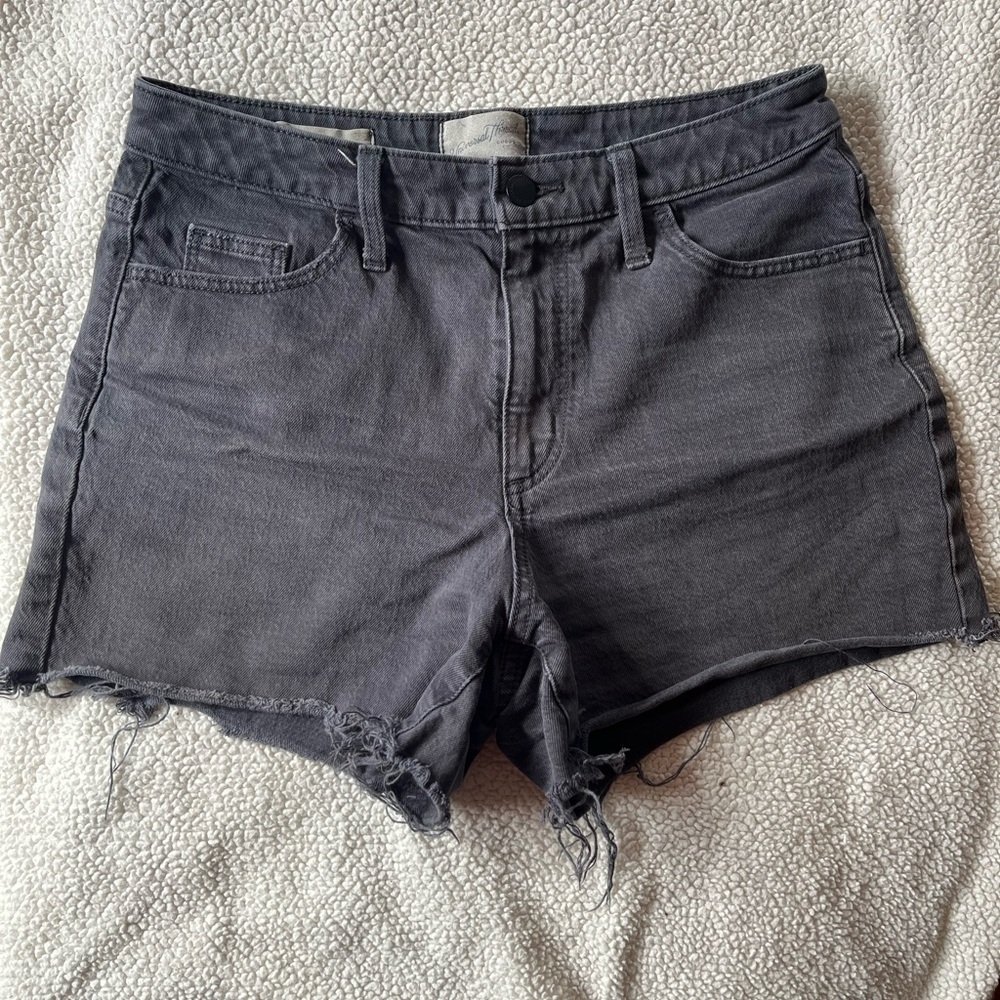 Universal Thread Black High-Rise Frayed Denim Shorts
